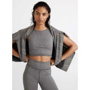 Madewell Racerback Crop Top in Heathered Charcoal Size XL